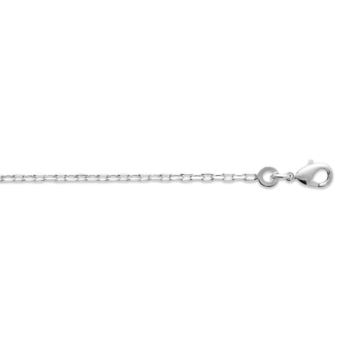 Chaine Brillaxis maille forçat argent rhodié 40 cm