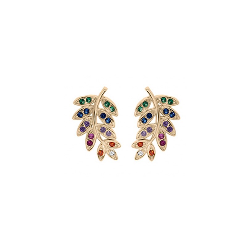 Boucles d'oreilles Feuilles - Plaqué or