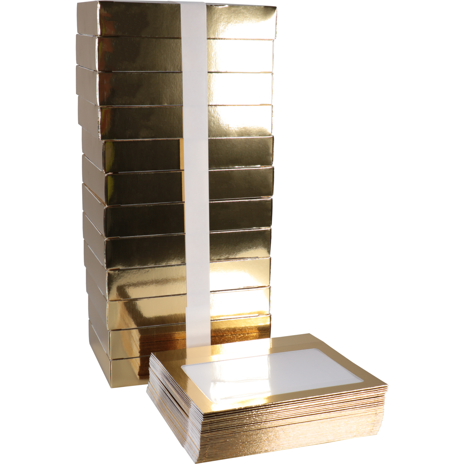 Chocoladeletterdoos, GK7, karton + PET, 196x141x38mm, Sinterklaas, goud