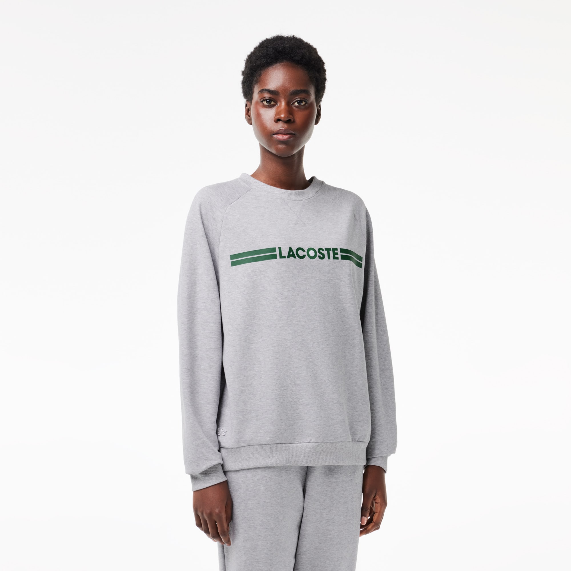Sweatshirt d'intérieur siglé Lacoste en coton Vêtements d’intérieur & de nuit - Gris - Lacoste - Femme