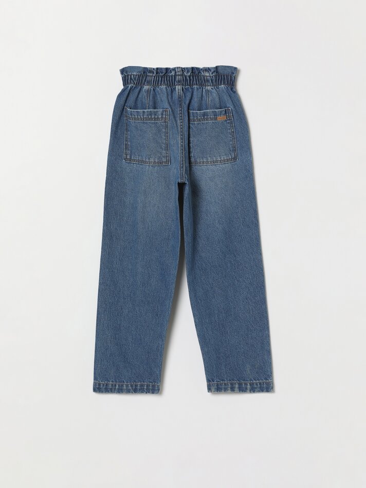 Calça jeans Paperbag - Azul Índigo Claro