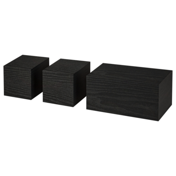 Duraline kubus zwart eik 10x20 cm set 3 stuks