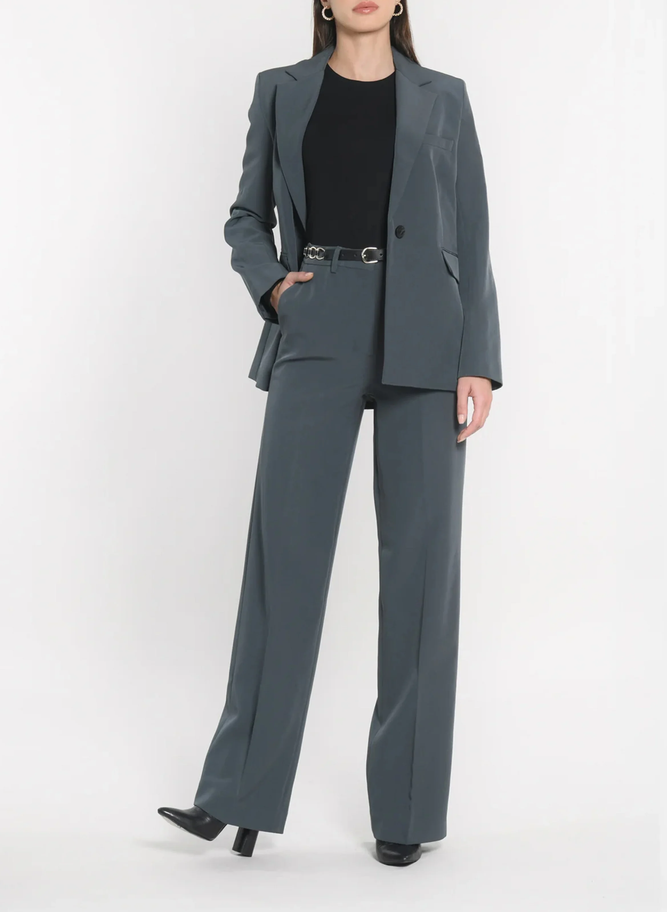 MATHILDA - Pantalon de tailleur droit| Gris