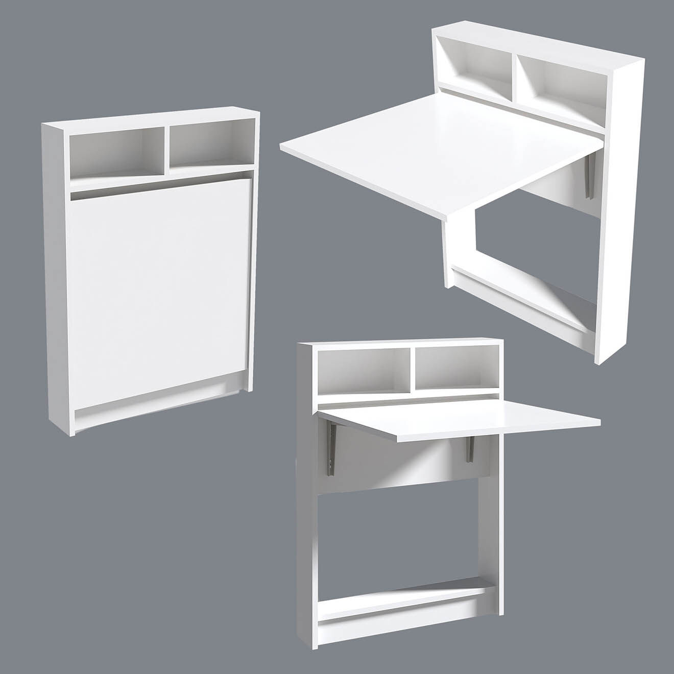 Wooden Art Table pliable bracked blanc - 70x90x15 cm