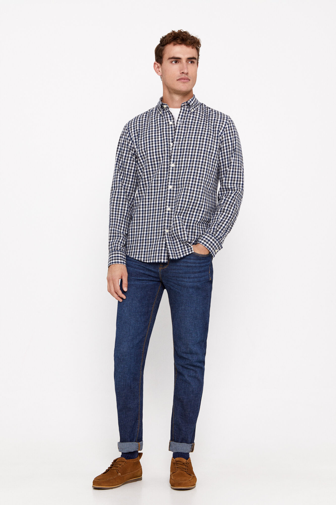 camisa de sarja xadrez