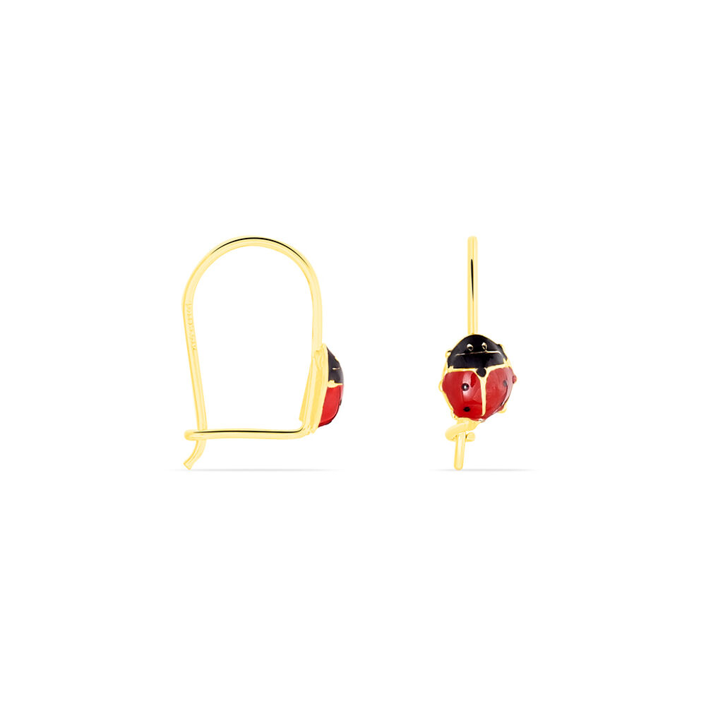 Boucles D'oreilles Pendantes Helidie Coccinelle Or Jaune