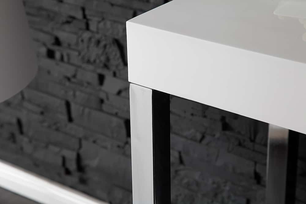 Design Konsole WHITE DESK 120cm weiß Hochglanz Bürotisch