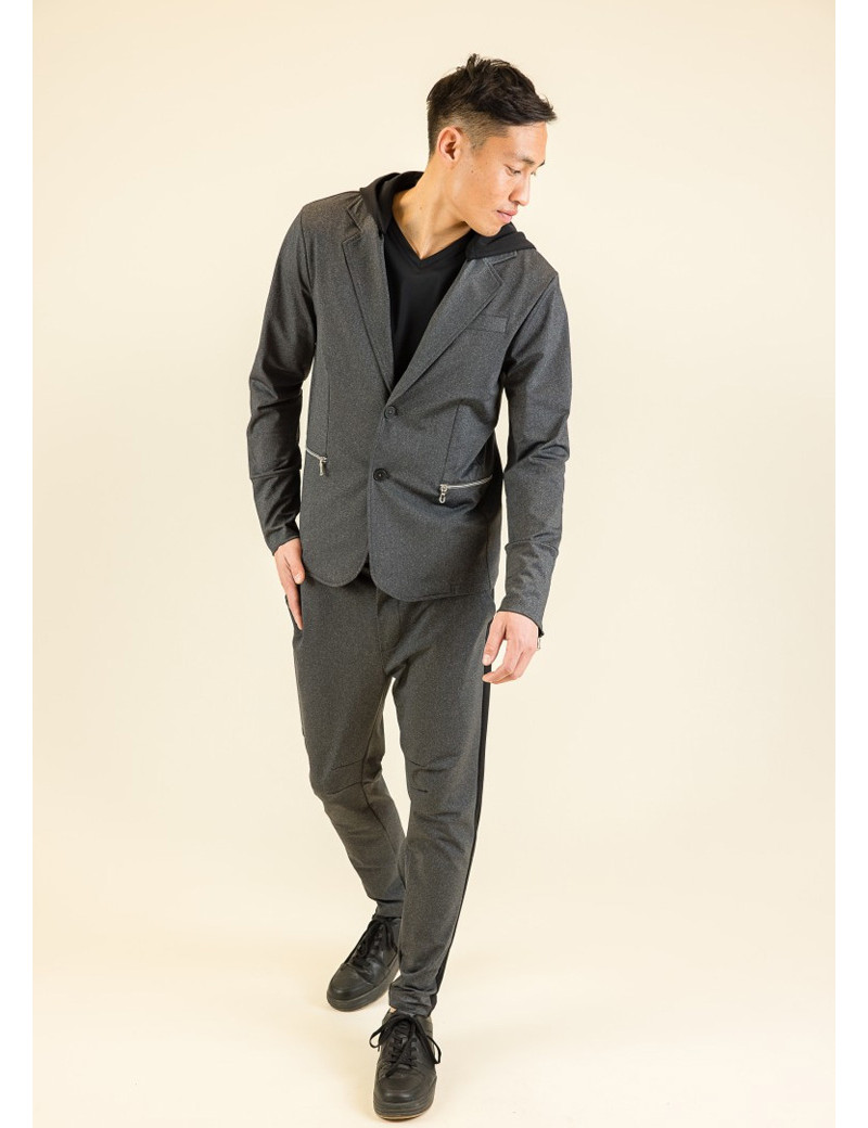 HBT URBAN | CHRIS BAND PANTALON HOMME GRIS CHINÉ/NOIR