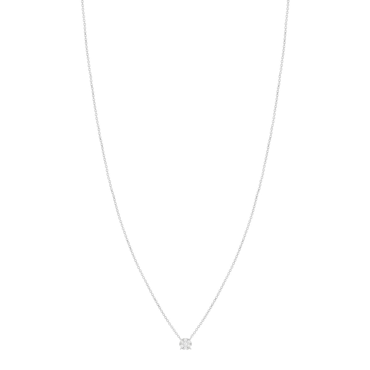 Collier or blanc 750 diamants synthétiques 0.10 carat