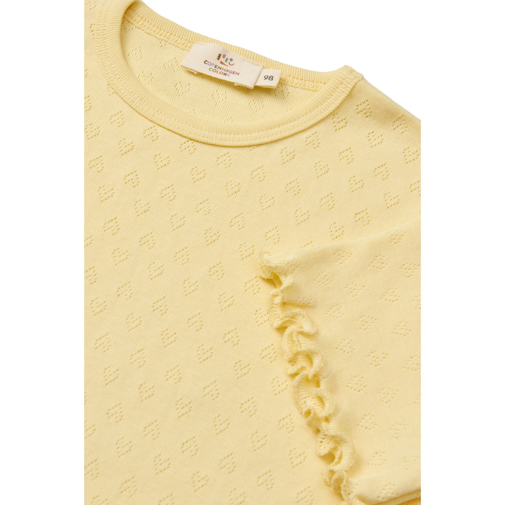 Køb COPENHAGEN COLORS Pale Yellow Pointelle Heart T-Shirt