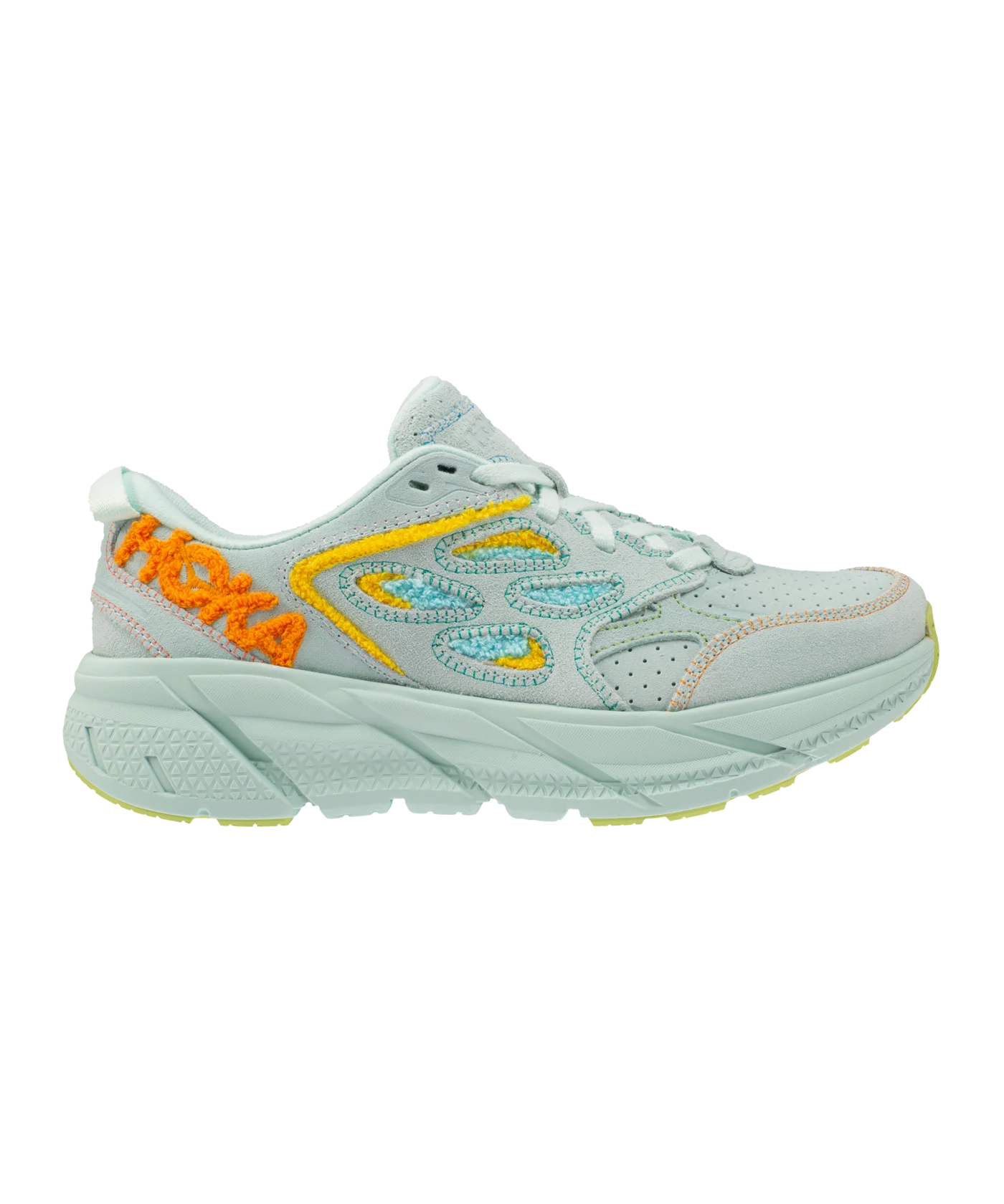 HOKA Clifton L Embroidery Blau Gelb