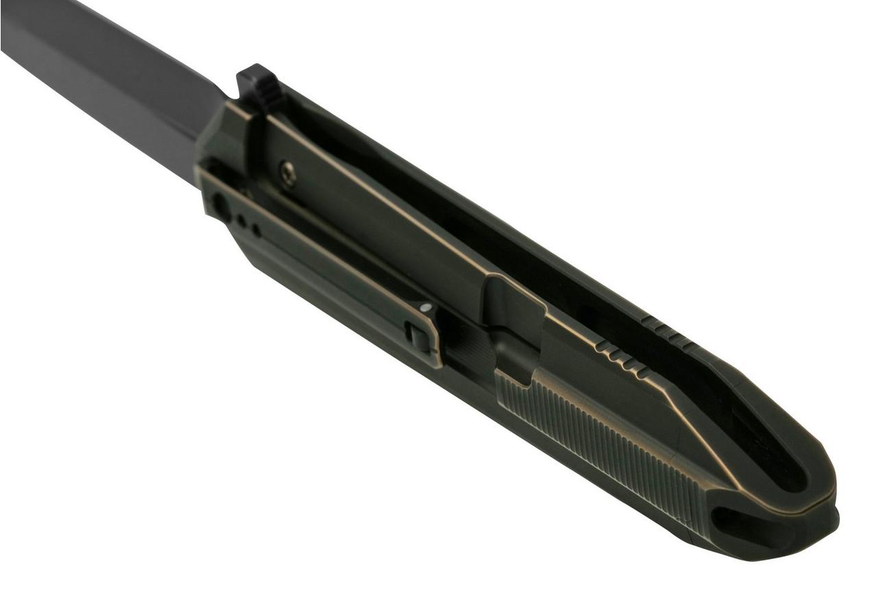 WE Knife Diatomic WE22032-1 Bronze Black Titanium, Blackwashed Single Edge zakmes