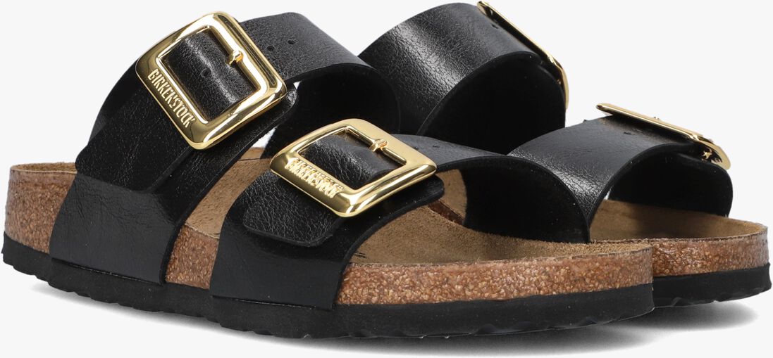 zwarte birkenstock slippers sydney cushion buckle