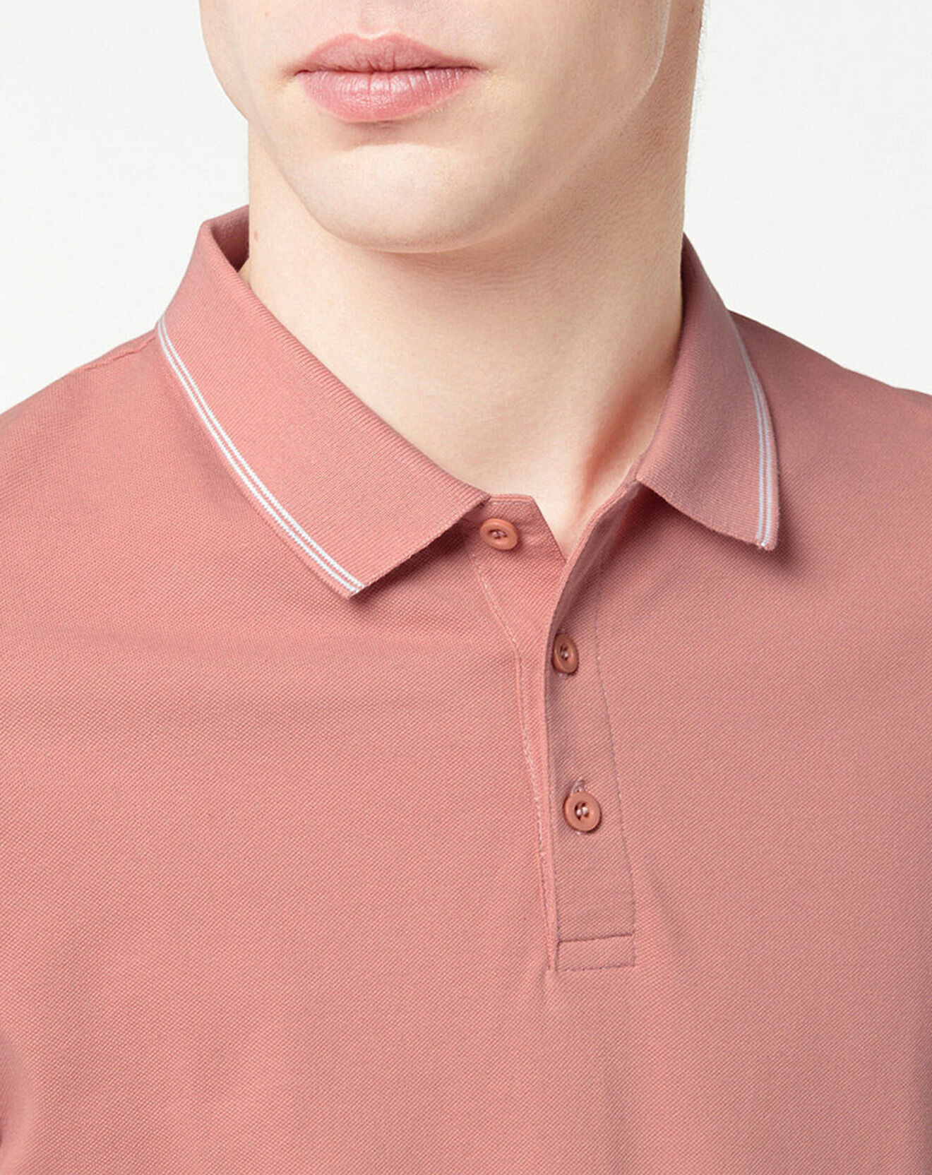 Galeries Lafayette Polo en Coton piqué Boslim rose clair