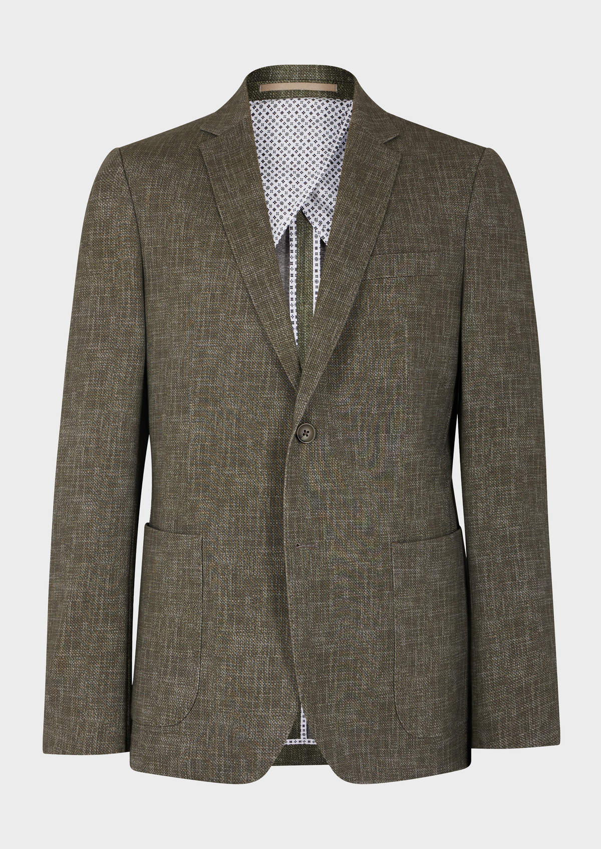 Veste casual Regular en jersey de coton stretch uni kaki