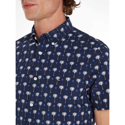 Tommy Hilfiger Mini Palm Print Skjorte, Desert Sky/Multi, XL