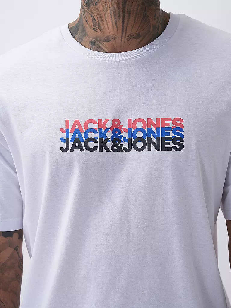 JACK & JONES T-Shirt JJCYBER weiss