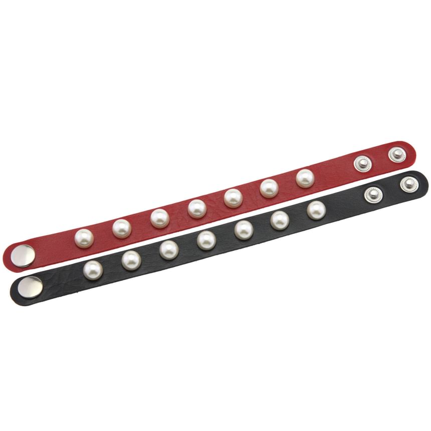 SURELIN - Armband van imitatieparel en imitatieleer