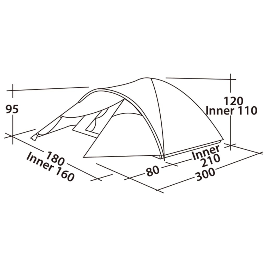 Barraca Easy Camp Quasar 300 para 3 pessoas, cor verde rústica.