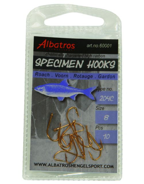Albatros Haak Specimen Voorn 204c 10 stuks - Enkele Haak