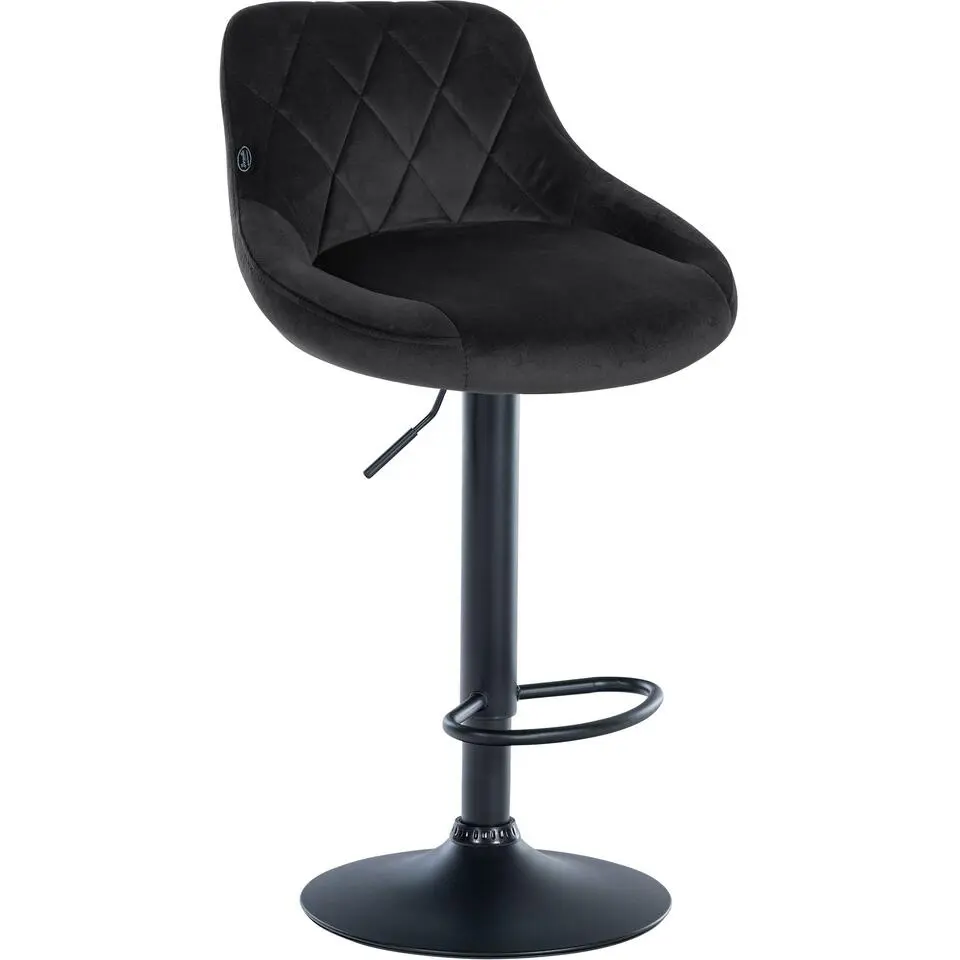 CLP Barkruk Lazio zwart Frame - Stof - zwart
