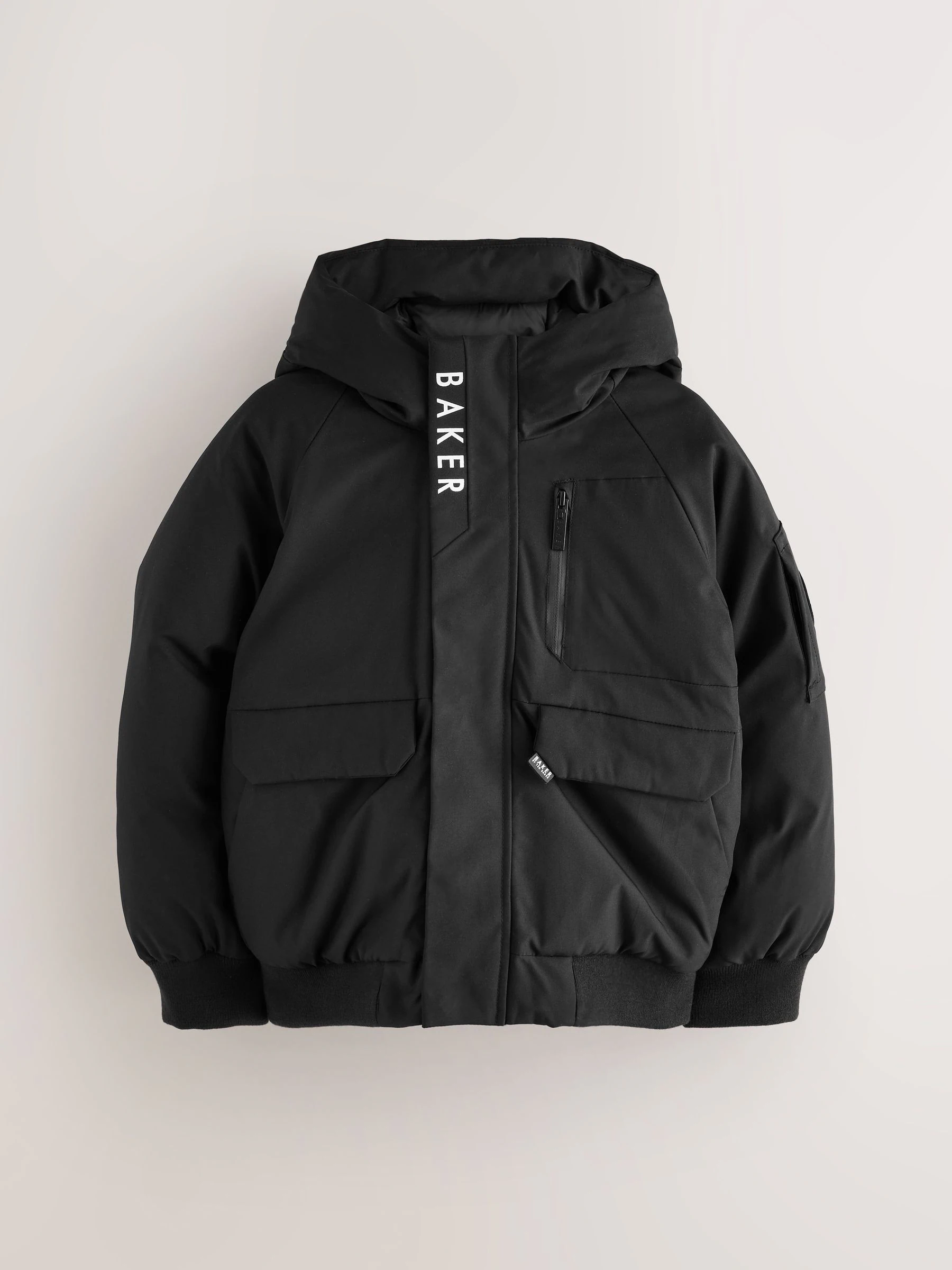 Baker by Ted Baker - Regenbestendige gewatteerde zwarte bomberjas