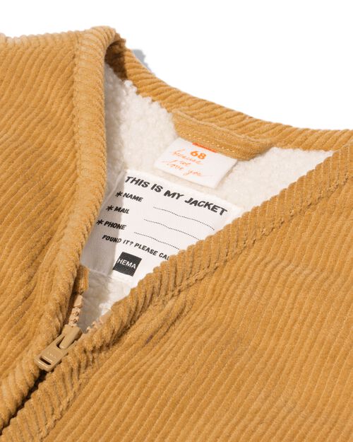 gilet velours côtelé/peluche pour bébé marron