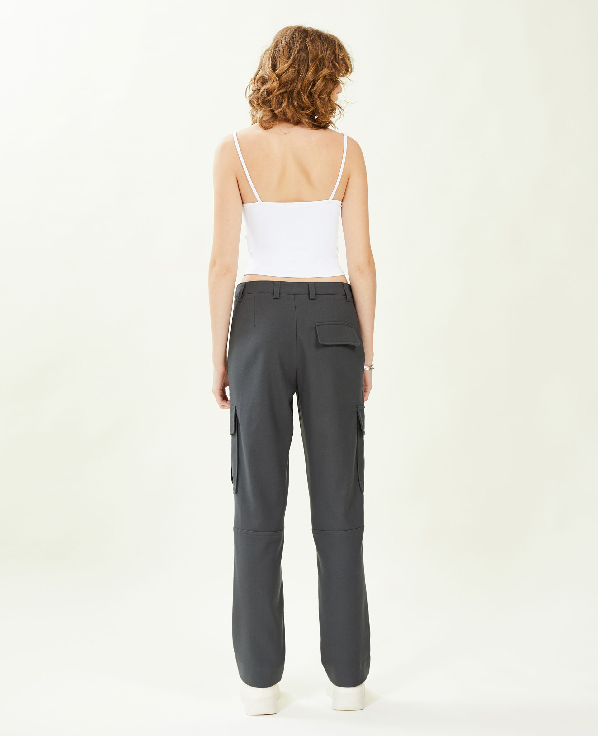 Pantalon cargo uni - Gris foncé