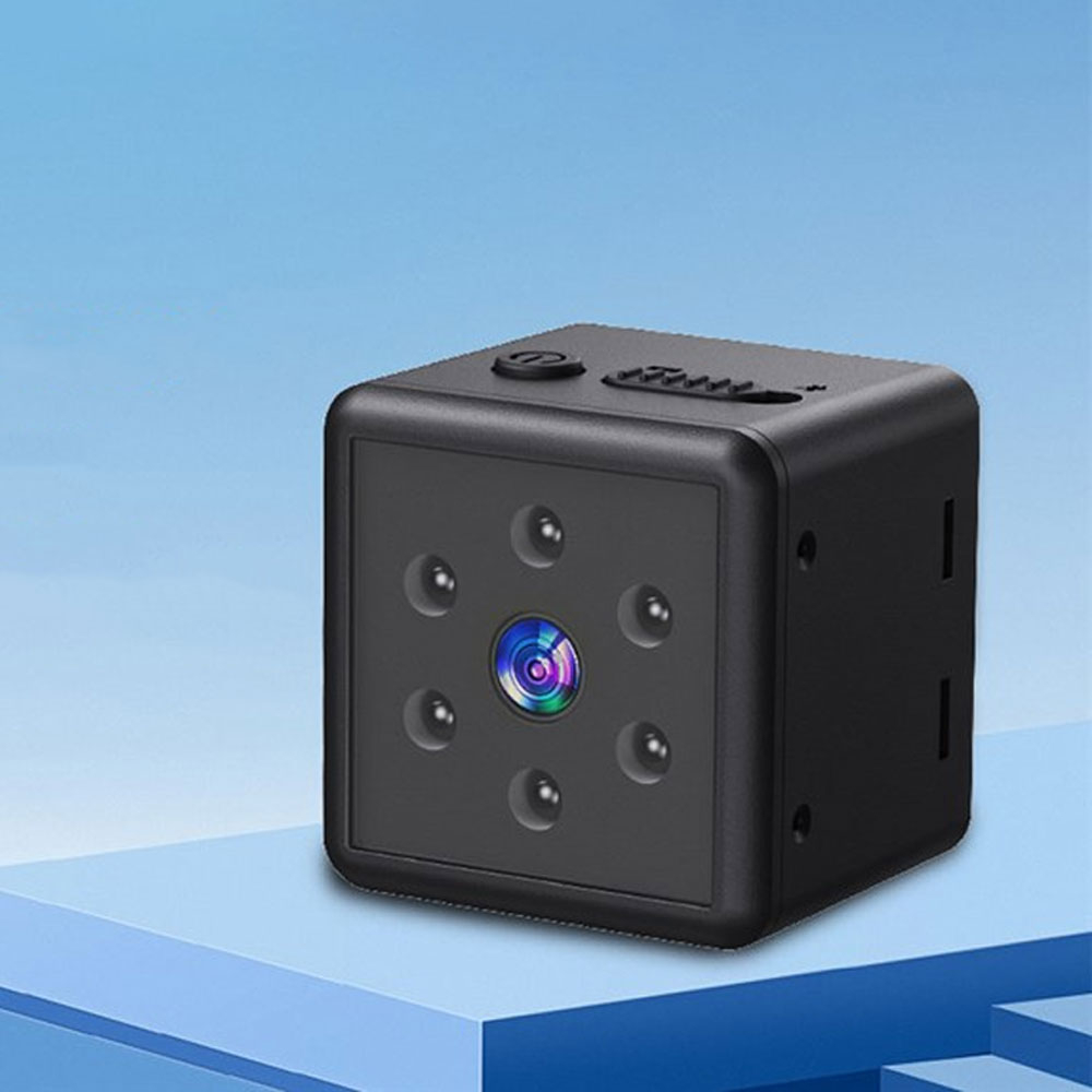Mini Kamera FullHD 1080p Magentisch mit Bewegungserkennung / IR Nachtsichtfunktion / Akku (180mAh) und Micro SD Kartenslot   Halterung - Schwarz