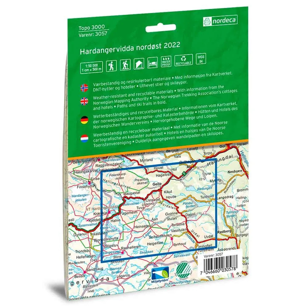 Nordeca Hardangervidda nordøst 1:50 0000 2022
