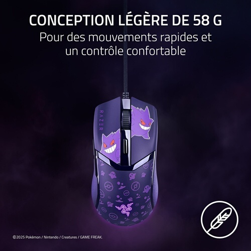 Souris Razer gaming avec fil Cobra Pokémon Gengar Edition