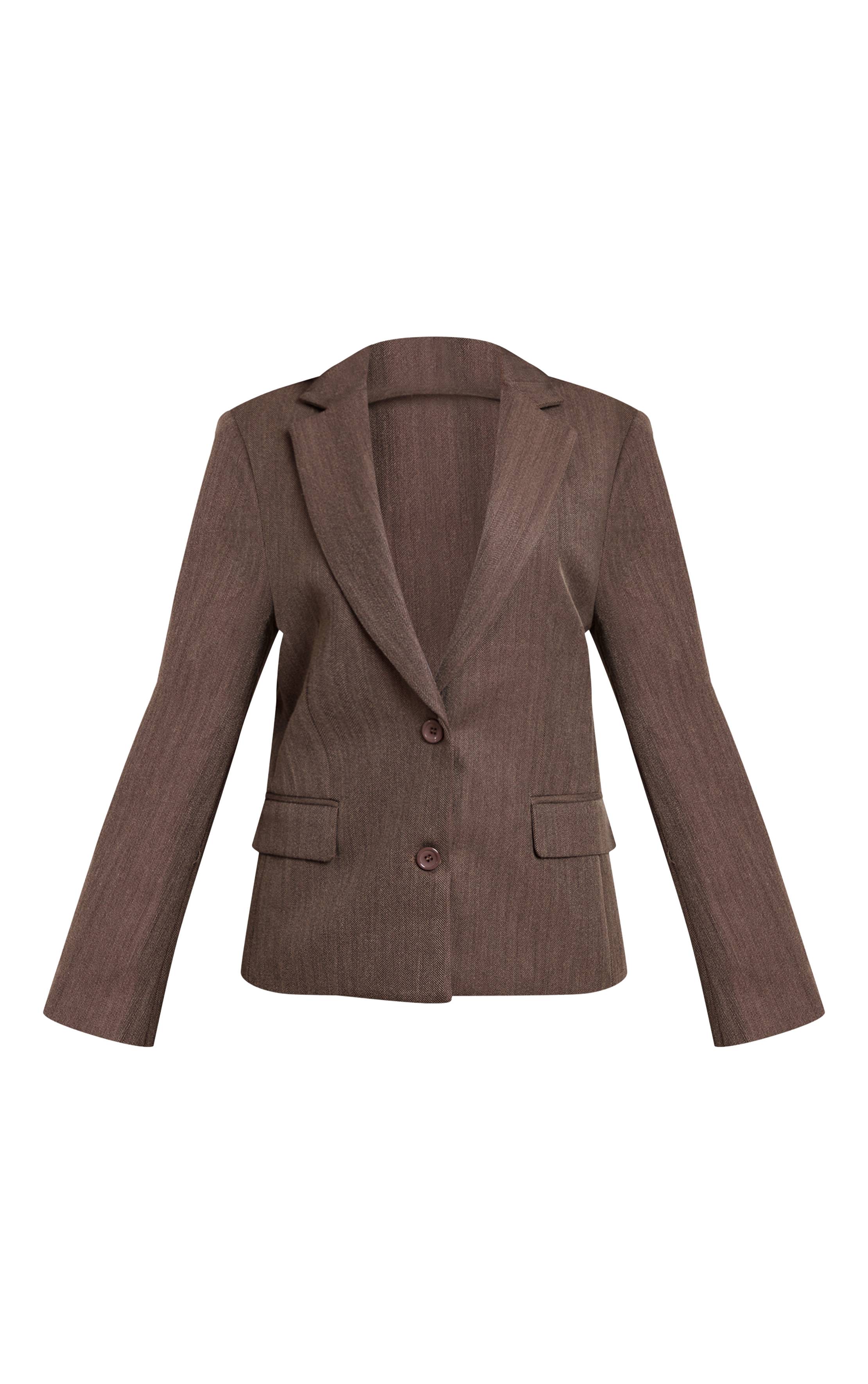 Taupe Blazer Boyfriend Premium Petite