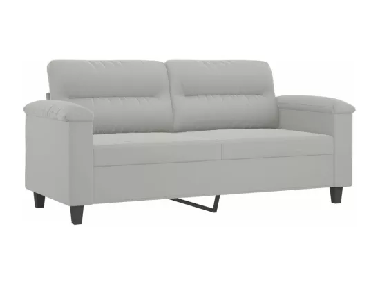 Ensemble de canapés 2 pièces coussins Gris clair Tissu microfibre