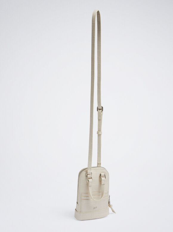 Bolsa para celular com estampa animal - Off-White