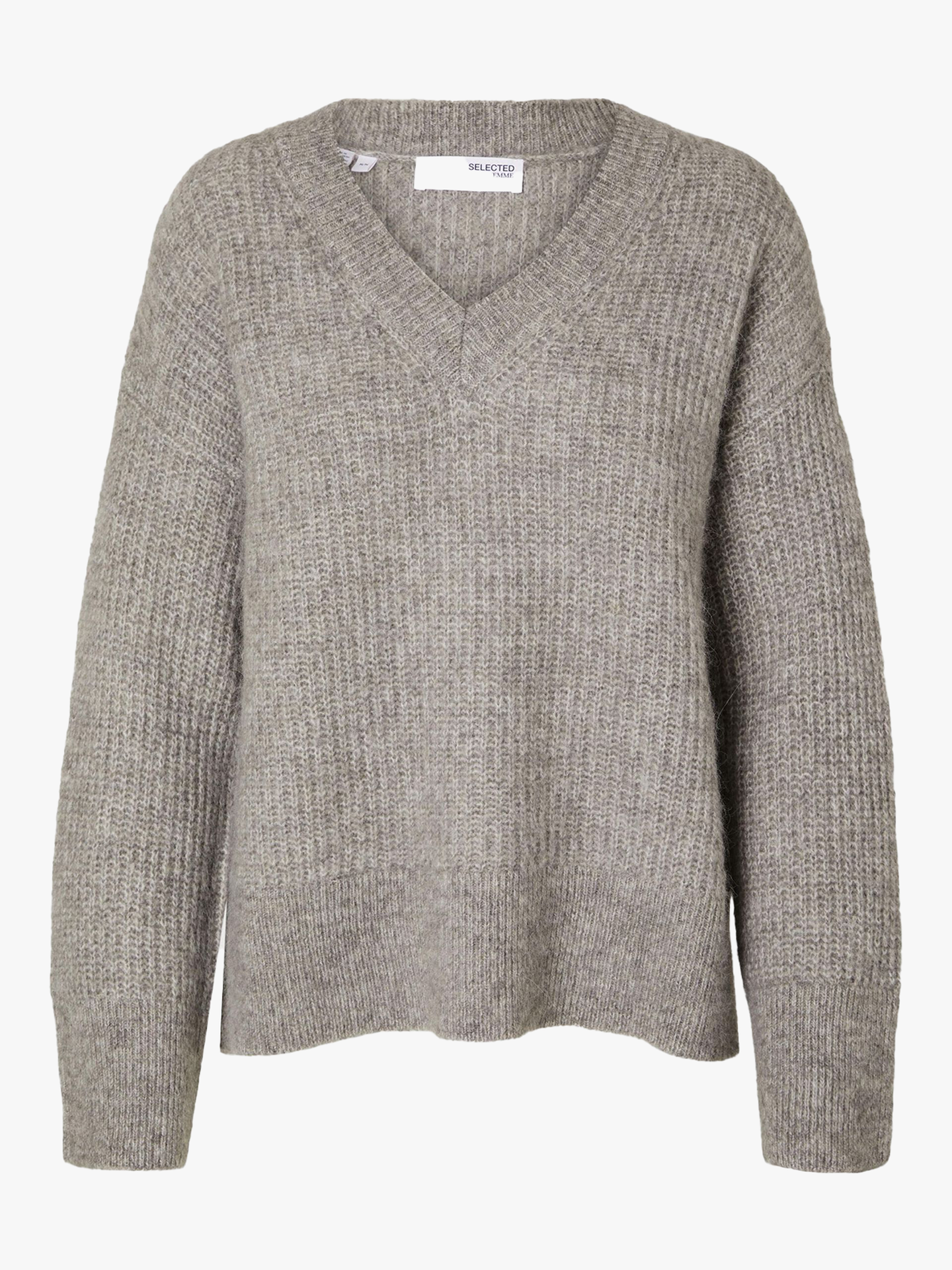 Alva Melange Long Sleeve Knit V-Neck