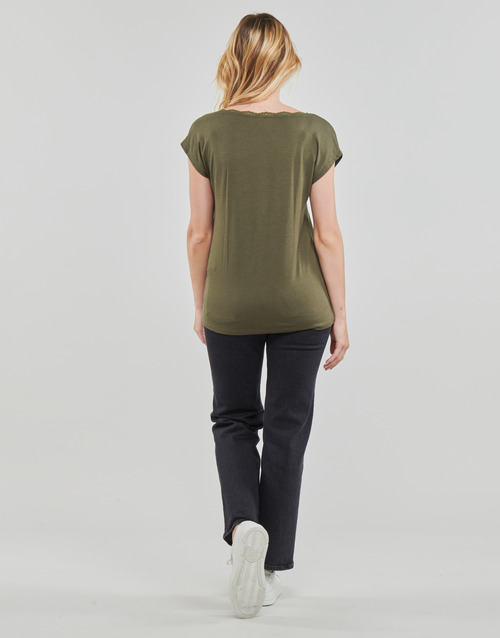 Only - ONLMOSTER S/S LACE V-NECK TOP CS JRS - Kaki