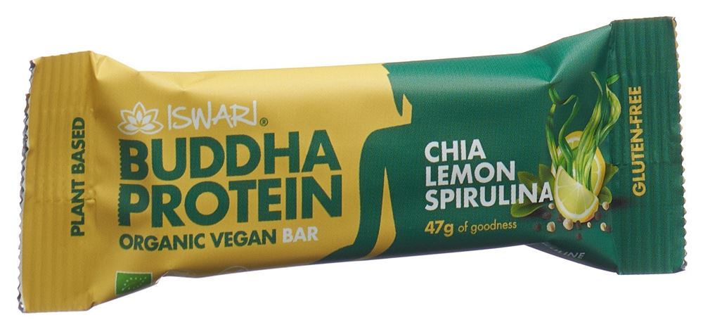 ISWARI Protein Bar<br>47 g, Spirulina & Zitrone BIO
