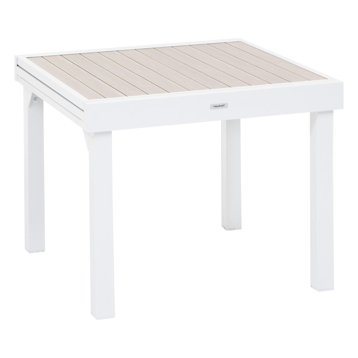 TABLE PIAZZA EXTENSIBLE ALUMINIUM LIN BLANC 8 PLACES