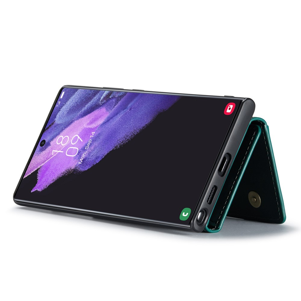 2in1 Samsung Galaxy S23 Ultra 5G Leder Hülle Wallet   Magnetisches Kreditkartenfach - Dunkelgrün
