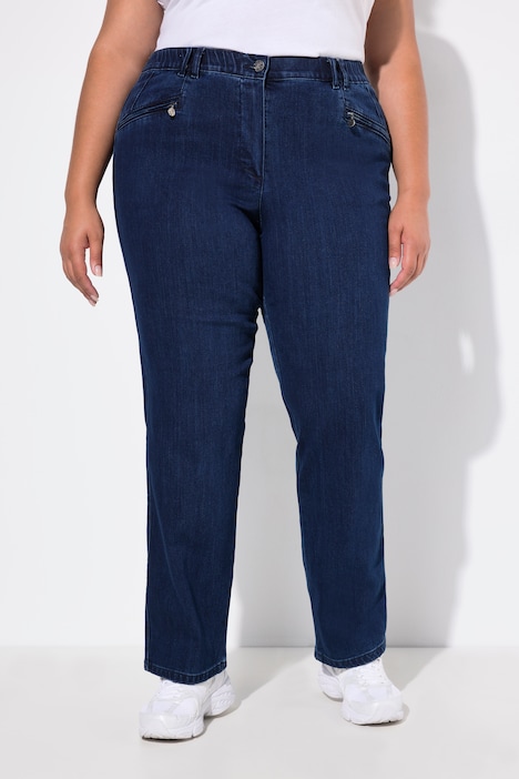 Jeans Mony, konisches Bein, Reißverschlusstaschen