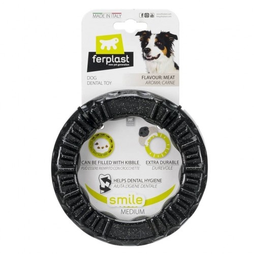 Anel de brinquedo Ferplast Smile preto para cães