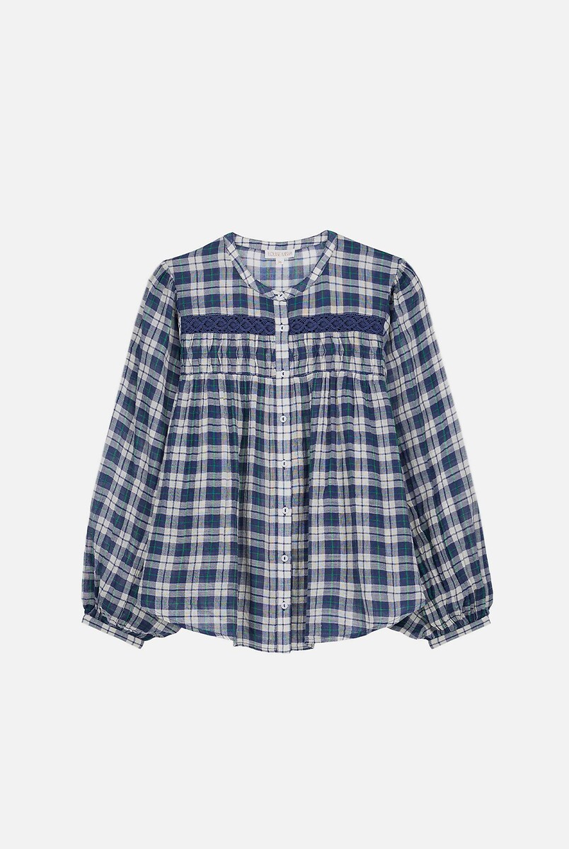 LOUISE MISHA<br>Blusa Geruite com lange mouven, JALLY