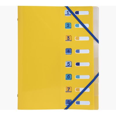 Exacompta BeeBlue - Trieur polypro recyclé 8 positions - A4 - disponible dans différentes couleurs