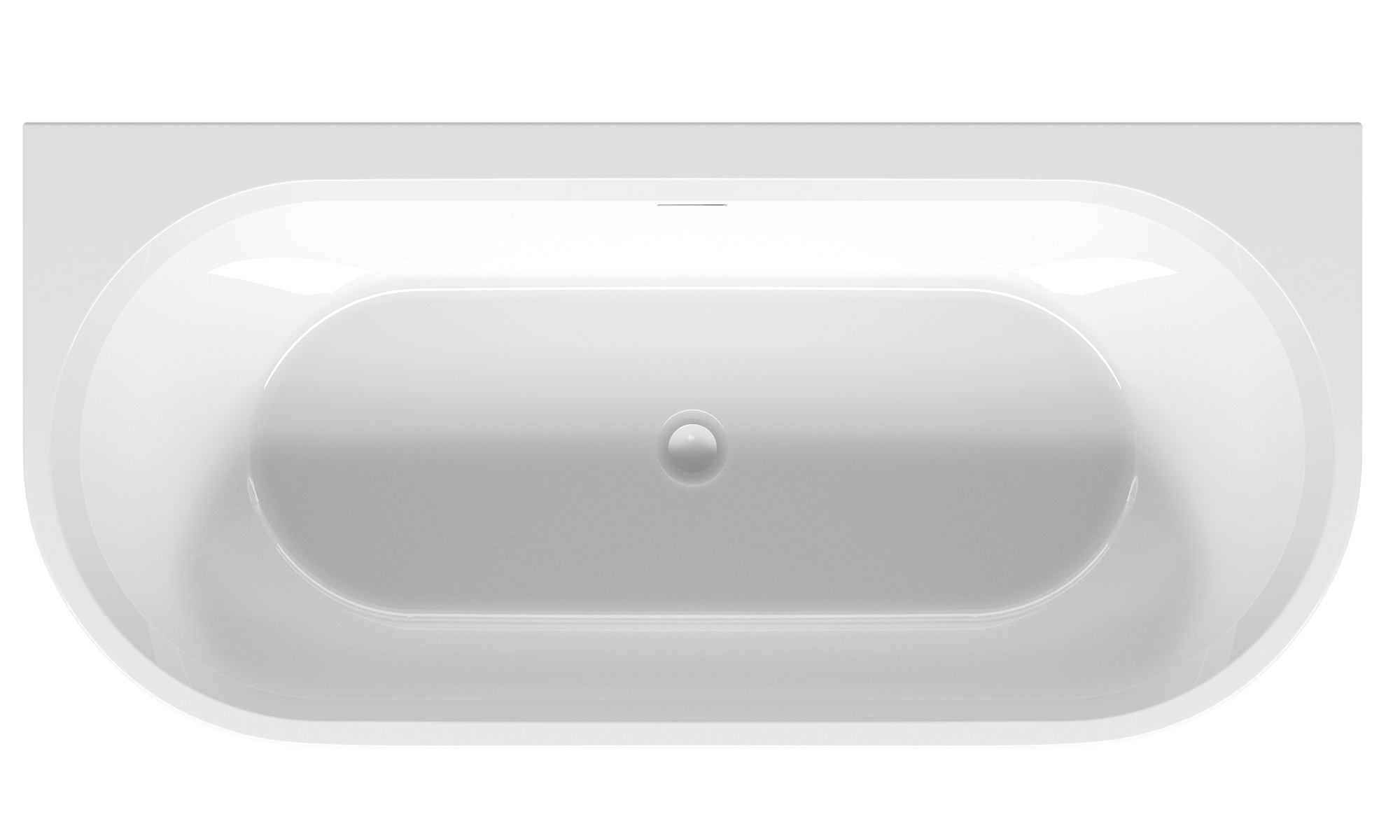Riho Desire half vrijstaand bad midden 180x84cm wit mat met LED strip