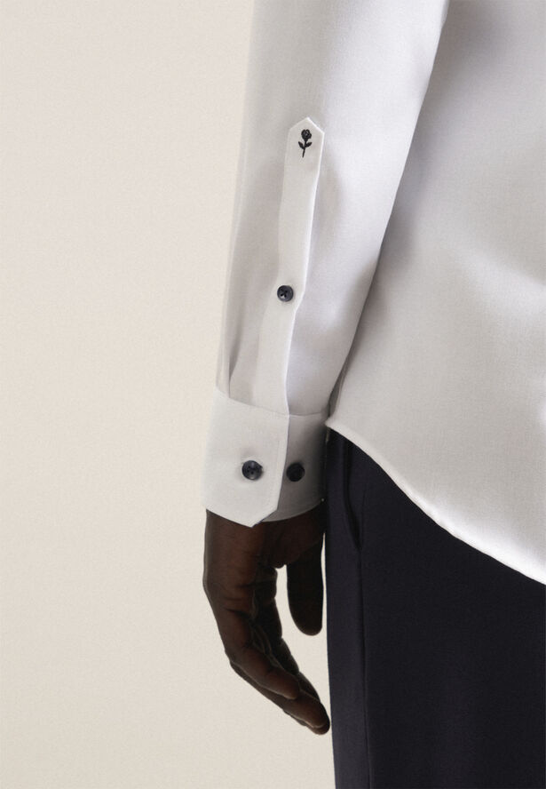 Seidensticker Business Shirt Slim Long sleeve Kent-Collar Uni White