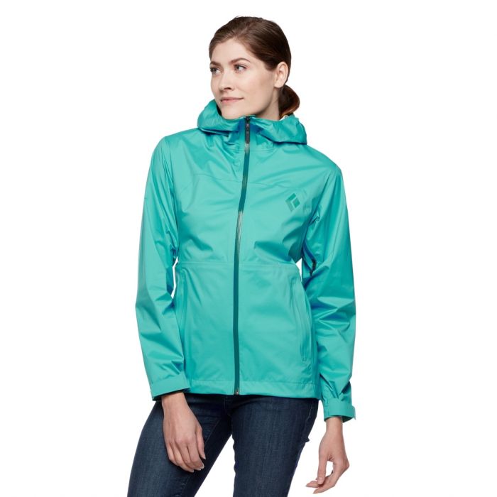 Black Diamond Dame Jakker Stormline Stretch Rain Shell Grøn