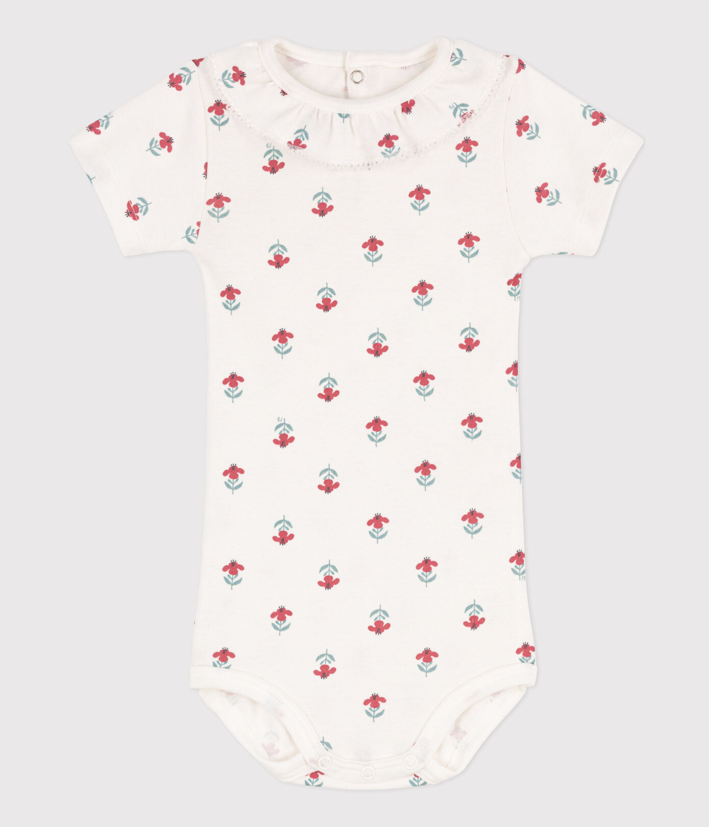 Body manches courtes bébé en coton imprimé fleuri