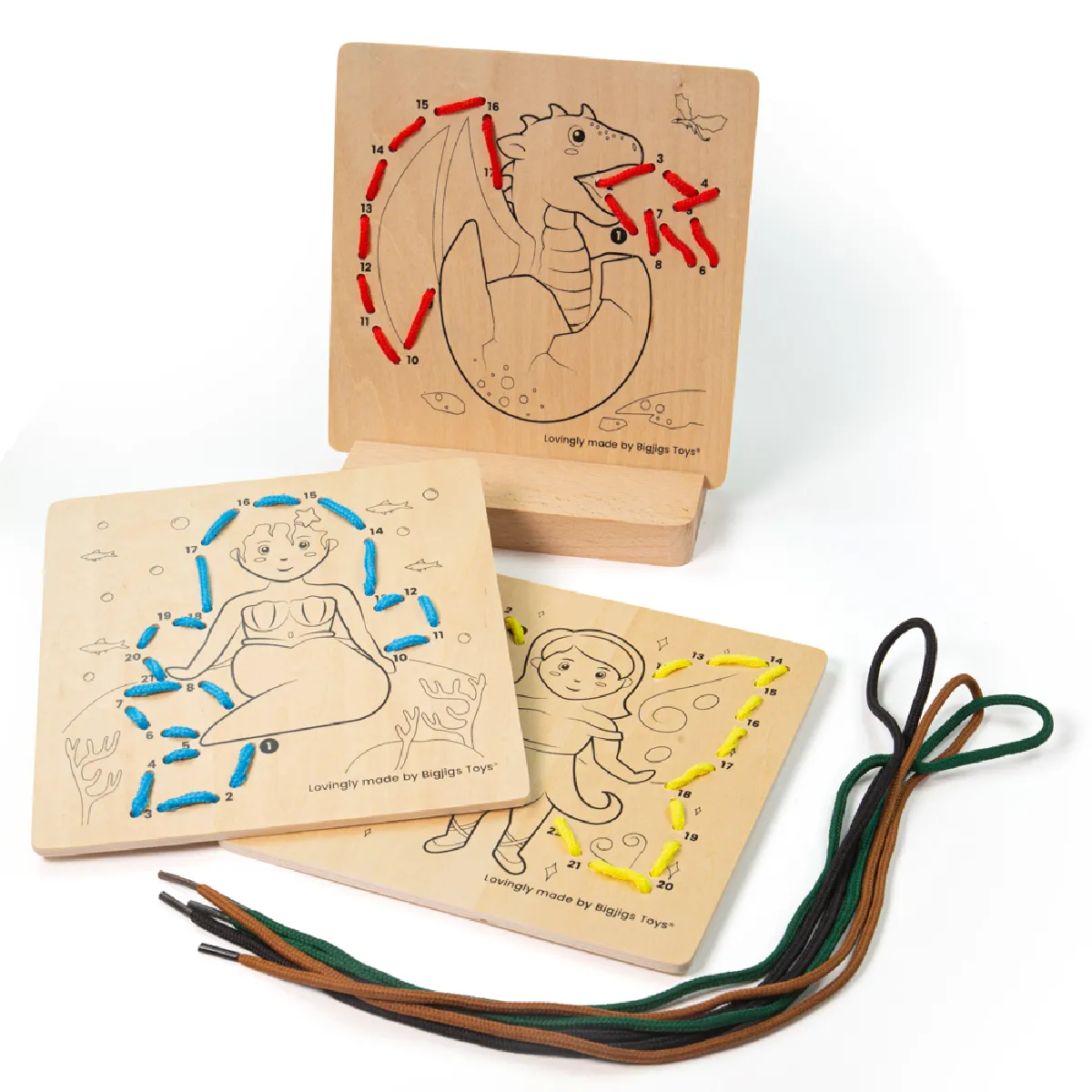 Bigjigs Toys Laçage par numéros - Mythique