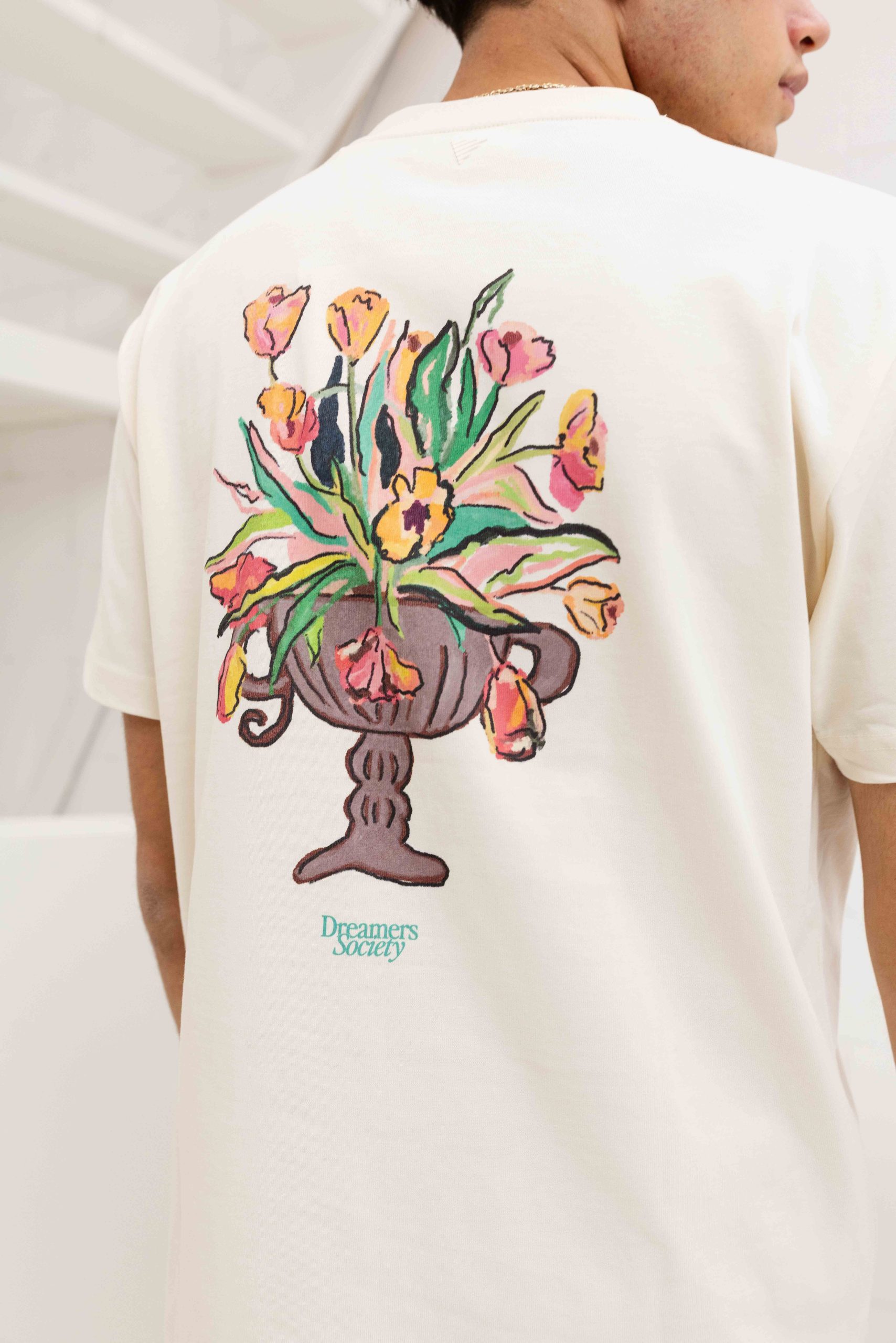Pure Path Flower Vase T-Shirt Heren Beige