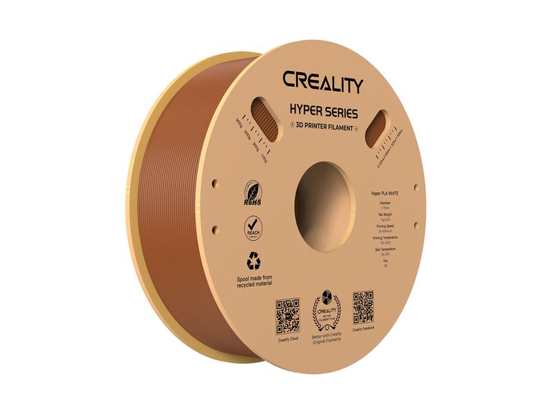 Creality Filament PLA Hyper, Braun, 1.75 mm, 1 kg Hochwertiges 1.75 mm PLA Hyper Filament für 3D Drucker